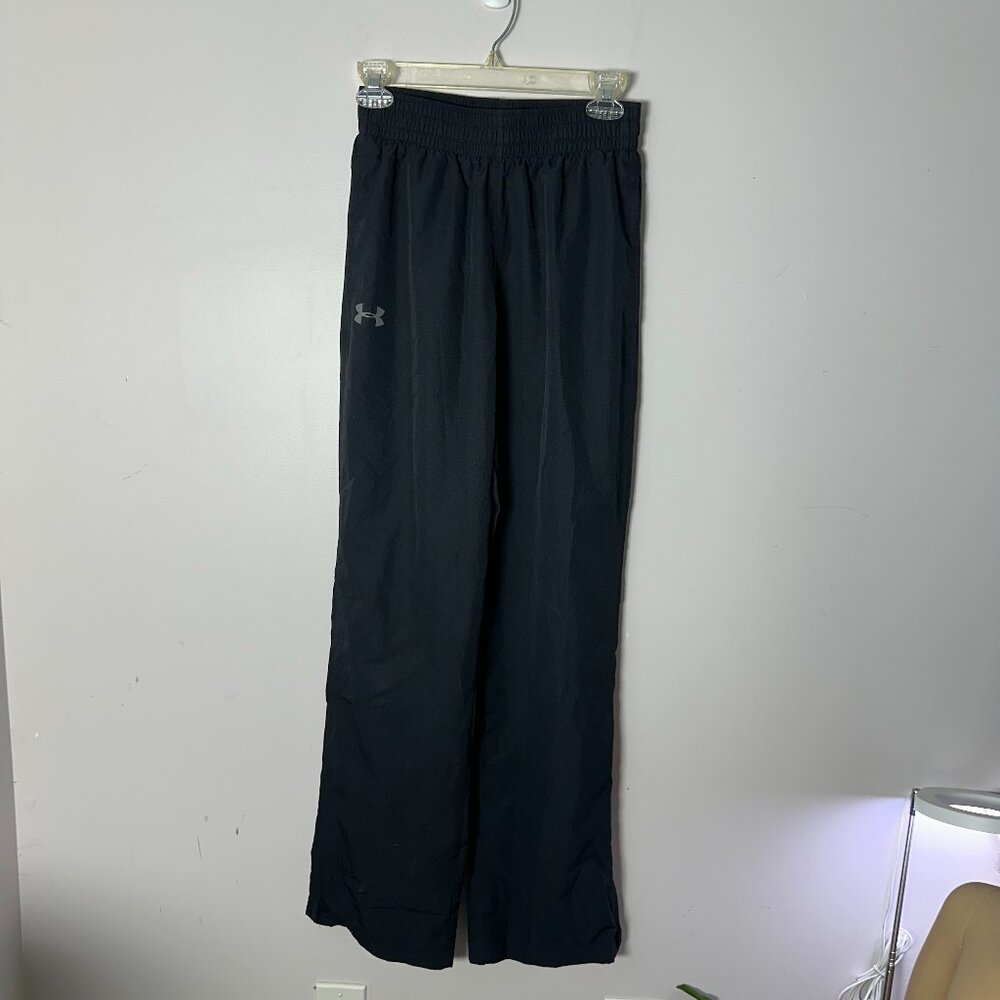 EUC Under Armour Black HeatGear Loose Athletic Pants Track Lined S Small